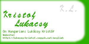 kristof lukacsy business card