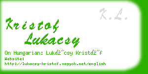 kristof lukacsy business card